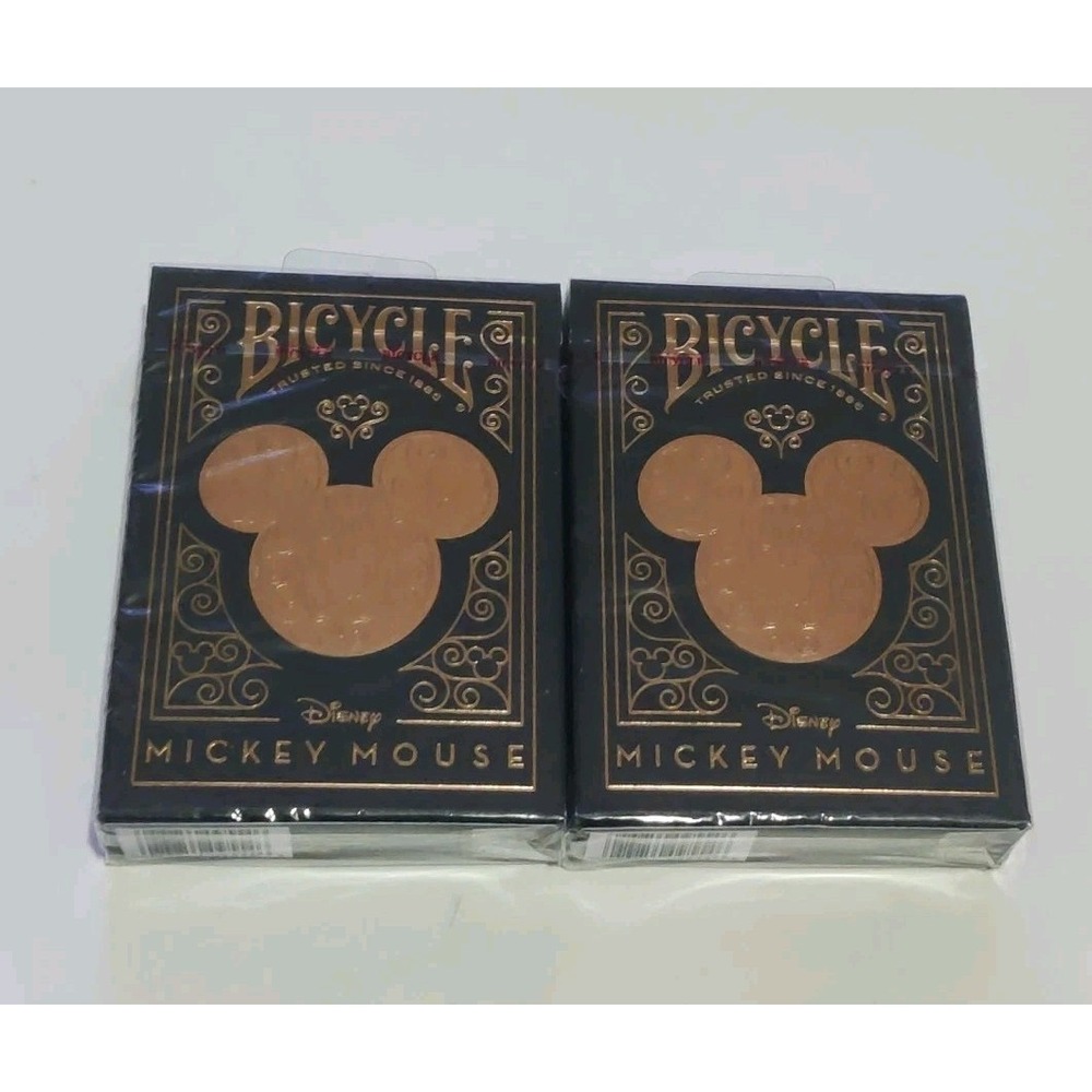 Bicycle Disney Mickey Mouse Inspired Black & Gold Playing Cards (2-pack) Sealed